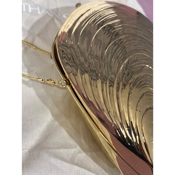 Bridget Oyster Shell Clutch in Gold Womens Bag Shoulder - Picture 9 of 14